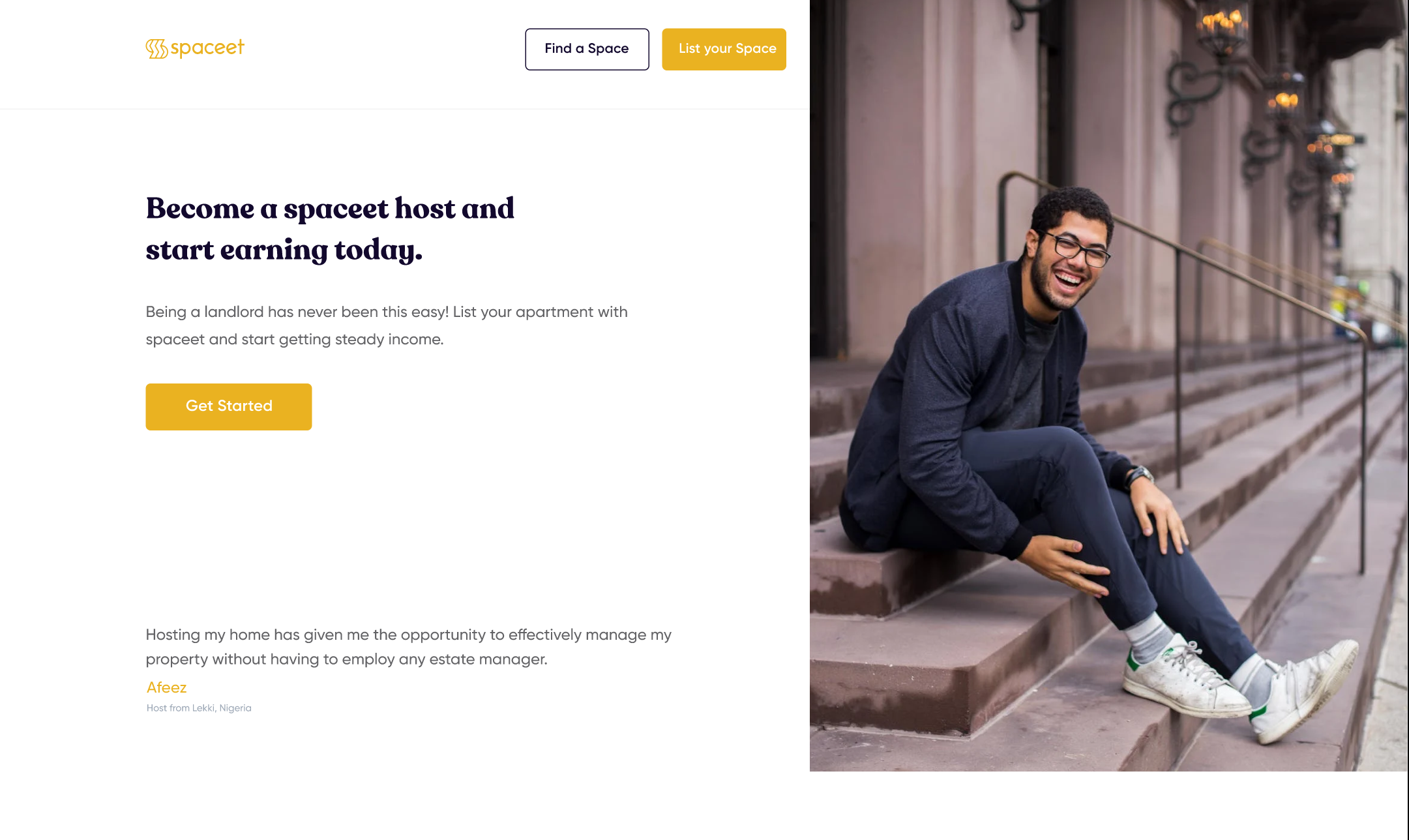 Spaceet Sign Up Page
